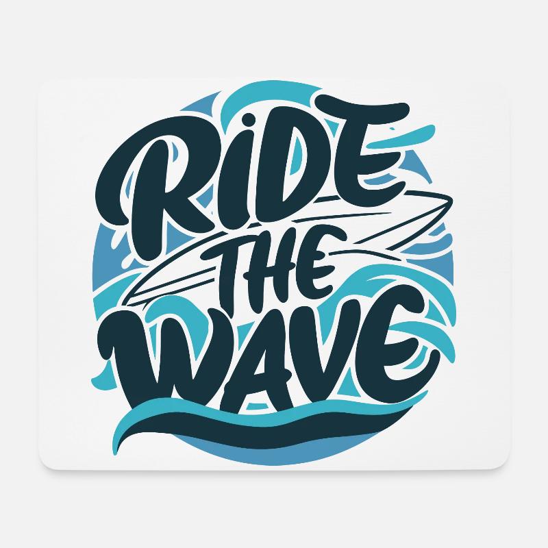 Ride the wave Surfen Surfbrett Sommer Urlaub - Mousepad (Querformat) - Weiß
