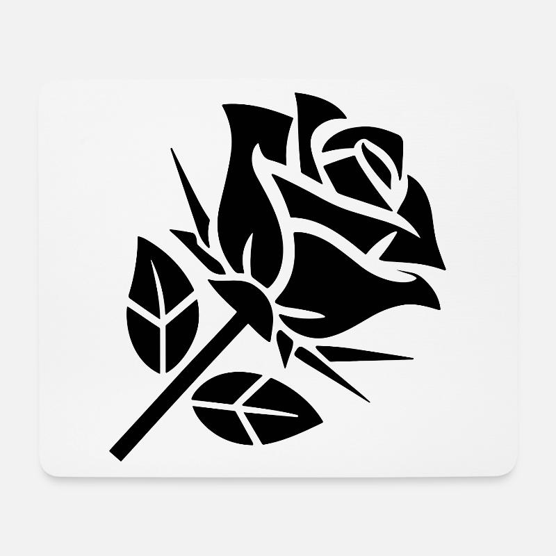 Abstrakte Rose Minimalistische Rosen Blumen - Mousepad (Querformat) - Weiß