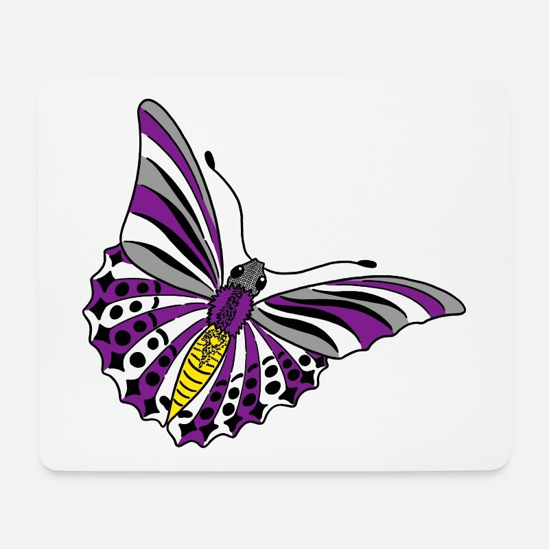 butterfly asexual non binary labrys lesbian - Mouse Pad (horizontal) - white