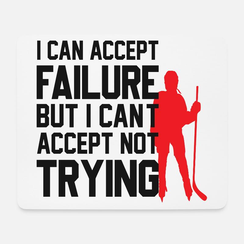 Cooles Eishockey Design mit motivierendem Spruch - Mousepad (Querformat) - Weiß