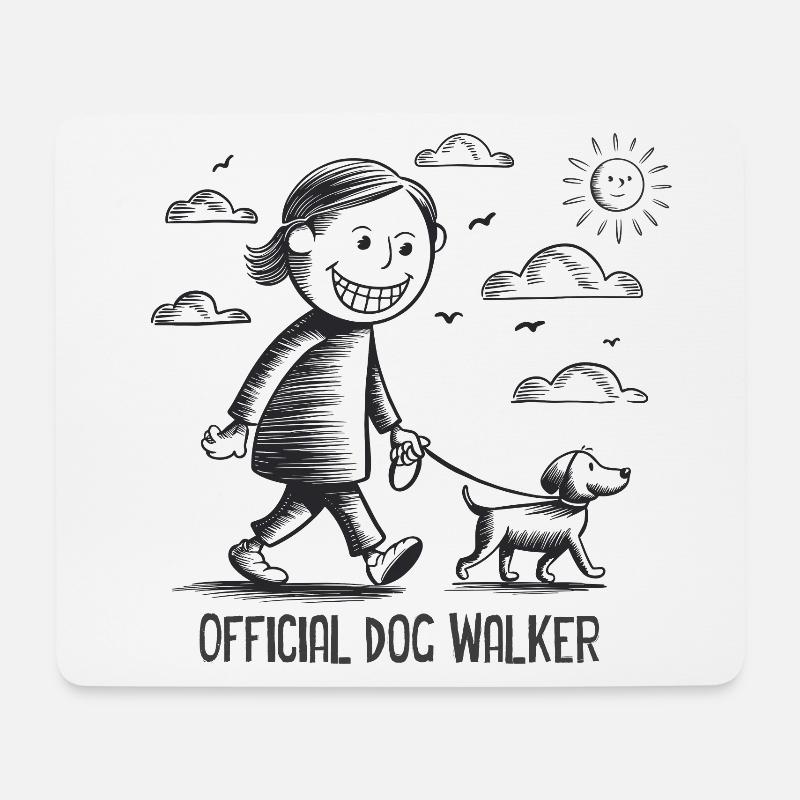 Official Dog Walker Hundebesitzer Spruch - Mousepad (Querformat) - Weiß