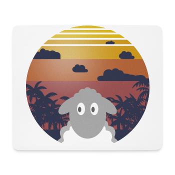 Schaf im Sonnenuntergang - Mousepad (Querformat) - Weiß - Vorne