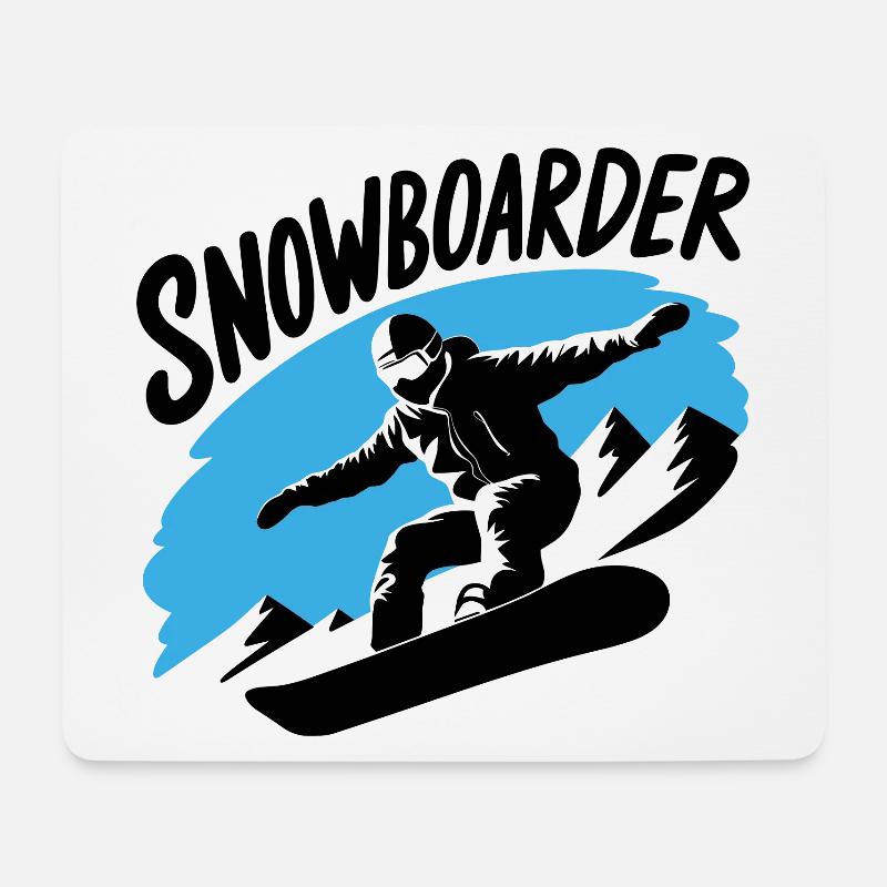 Snowboard Snowboarder Snowboarden Wintersport - Mousepad (Querformat) - Weiß