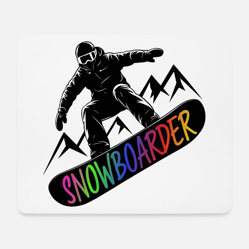 Snowboarder Snowboarden Snowboard Wintersport - Mousepad (Querformat) - Weiß