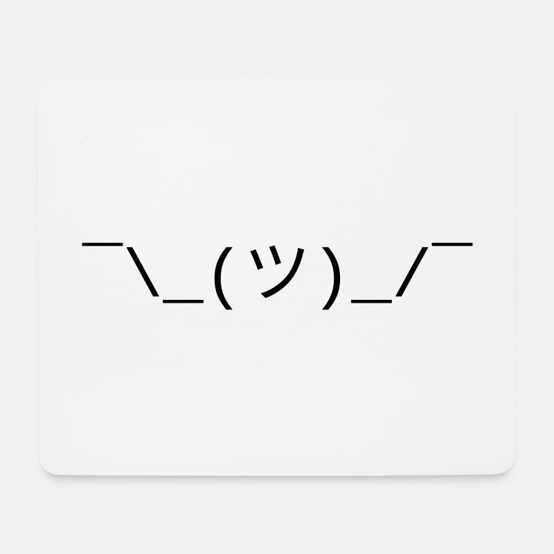 Shrug Smiley - Mousepad (Querformat) - Weiß