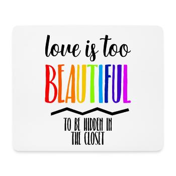 L'amour est beau LGBT Gay Pride CSD Rainbow - Tapis de souris (format paysage) - blanc - Devant