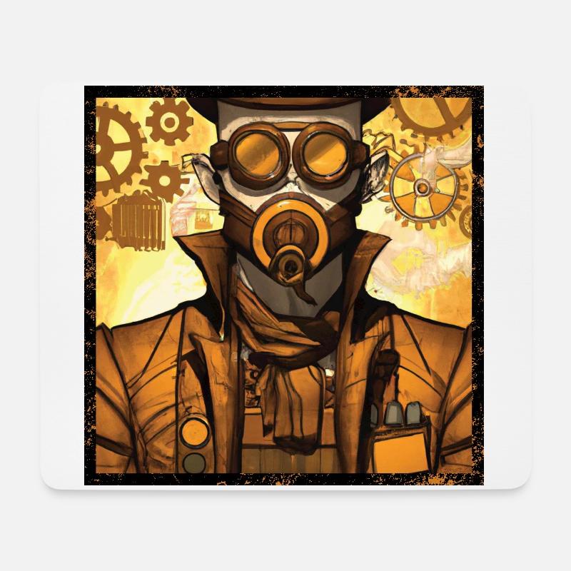 Steampunk Industrie Mechaniker eines Zeppelins - Mousepad (Querformat) - Weiß