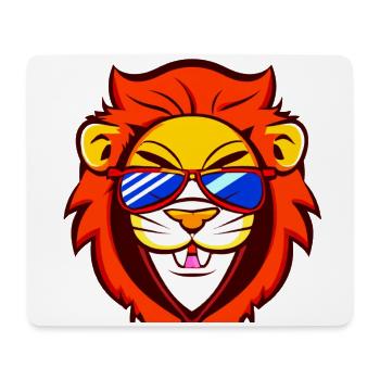 frecher, kleiner Löwe mit cooler Sonnenbrille Kind - Mousepad (Querformat) - Weiß - Vorne