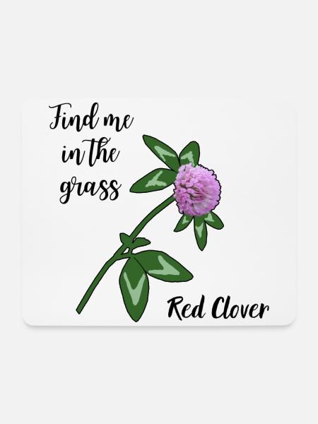Finde mich im Gras... Rotklee - Mousepad (Querformat) - Weiß