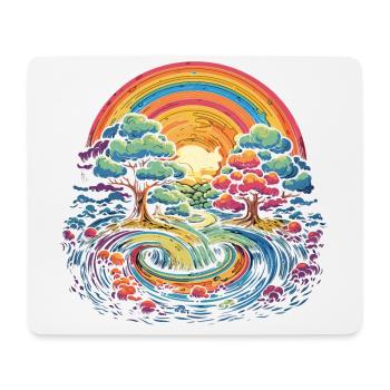 Rainbow Wonderland - Tapis de souris (format paysage) - blanc - Devant