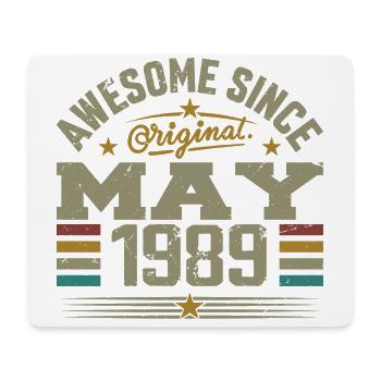 Vintage May 1989 May 1989 Born in May 1989 Original - Mouse Pad (horizontal) - white - Front