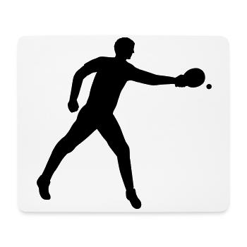 Tischtennisspieler Schlag mit Links - Mousepad (Querformat) - Weiß - Vorne