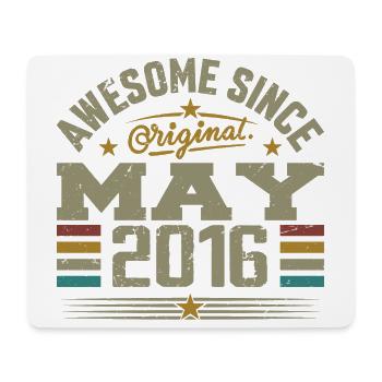 Vintage Mai 2016 Mai 2016 né en Mai 2016 Original - Tapis de souris (format paysage) - blanc - Devant