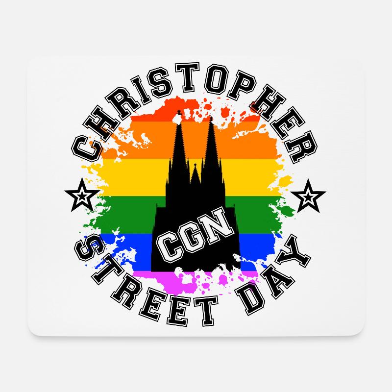 CSD Cologne LGBT Gay Pride Regenbogen - Mousepad (Querformat) - Weiß