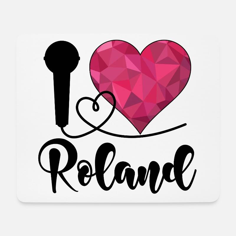 I Love Roland Ich Liebe Roland - Mousepad (Querformat) - Weiß