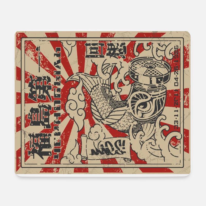 Fukushima Koi Distressed - Mousepad (Querformat) - Weiß