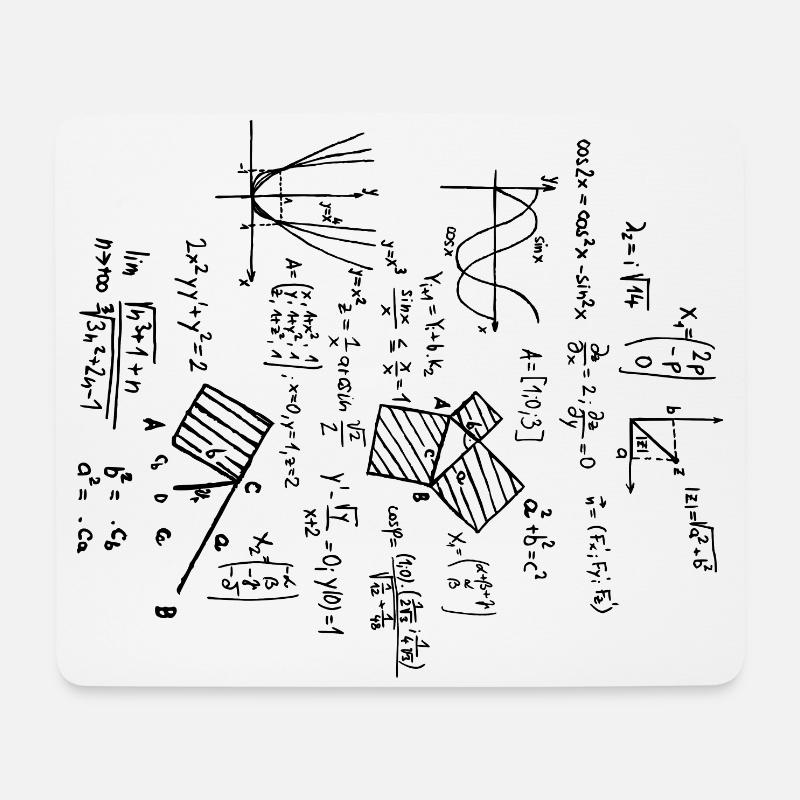 Mathematik Mathe Mathematiker mathematisch Formeln - Mousepad (Querformat) - Weiß