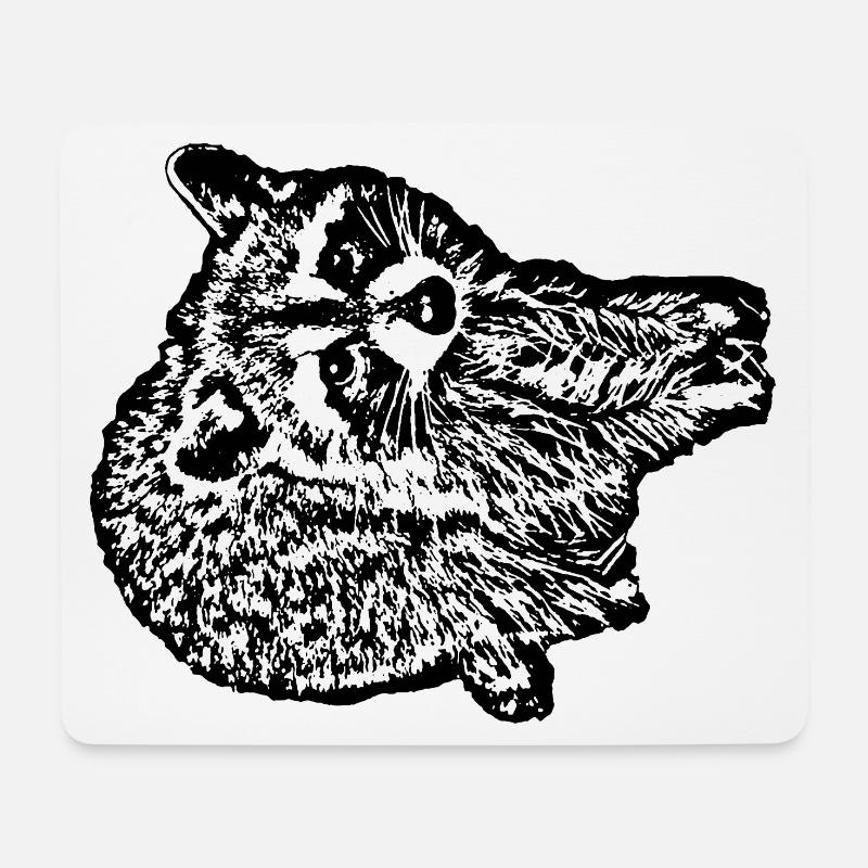 RACCOON - 1B - Mousepad (Querformat) - Weiß