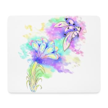 Pastell Marienkäfer Blume Design Handgezeichnet - Mousepad (Querformat) - Weiß - Vorne