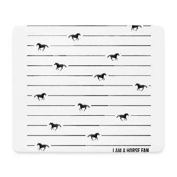 Horses - Stripes - I am a horse fan - Mousepad (Querformat) - Weiß - Vorne