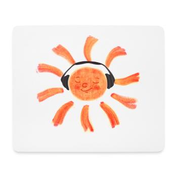 Die Sonne in Kopfhörern tanzt zur Musik - Mousepad (Querformat) - Weiß - Vorne