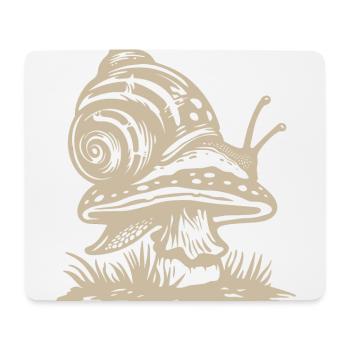 Schnecke, pilze, cottagecore, goblincore, garten - Mousepad (Querformat) - Weiß - Vorne