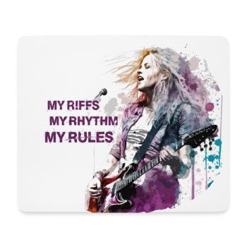 Girls rock music - Mousepad (Querformat) - Weiß - Vorne