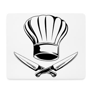 couteau symbole bonnet de cuisine - Tapis de souris (format paysage) - blanc - Devant