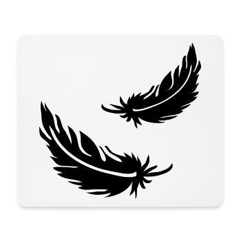Deux plumes volantes - Tapis de souris (format paysage) - blanc - Devant