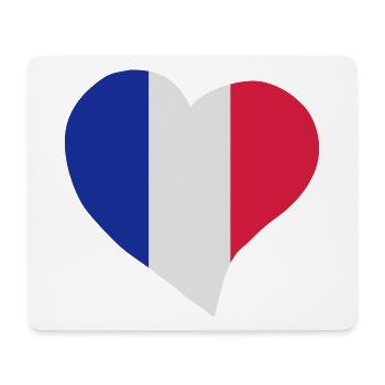 Coeur français - Tapis de souris (format paysage) - blanc - Devant