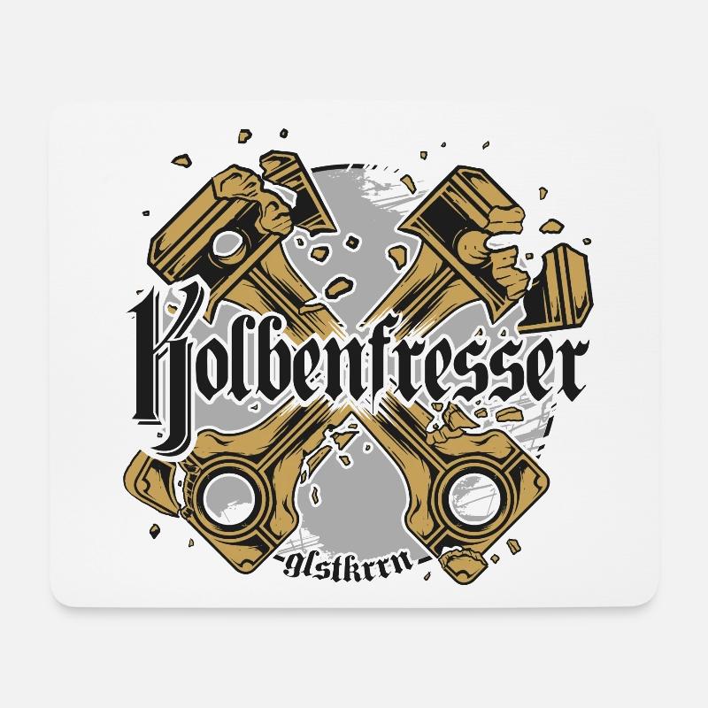 zerstörter Kolben Tuning Schrauber Automotive - Mousepad (Querformat) - Weiß