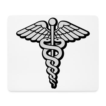 Asklepiosstab | Hipsiegel | Heilung | Health | - Tapis de souris (format paysage) - blanc - Devant