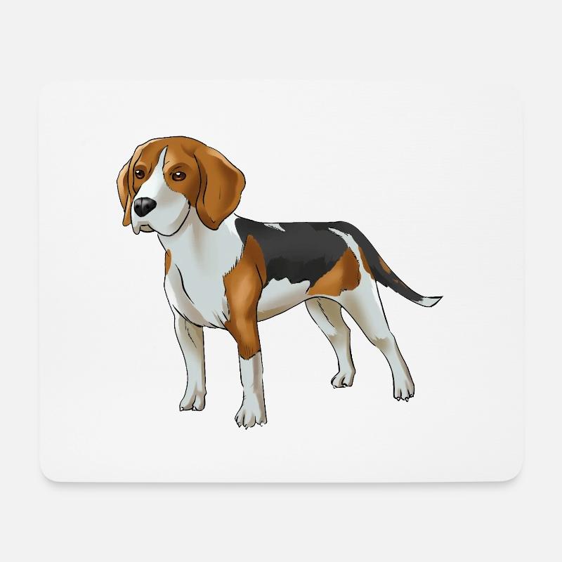 Beagle Hund - Mousepad (Querformat) - Weiß