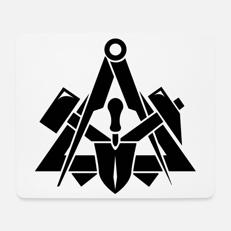 Maurer Zunftzeichen - Mousepad (Querformat) - Weiß