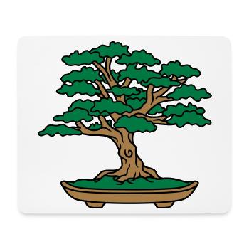 mini bonsai baeumchen blaetter aeste kleiner baum - Mousepad (Querformat) - Weiß - Vorne