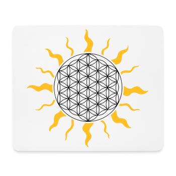 La fleur de la vie avec le soleil - Tapis de souris (format paysage) - blanc - Devant