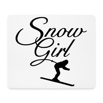 Snowgirl Ski Ski Sports d’hiver - Tapis de souris (format paysage) - blanc - Devant
