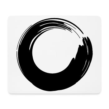 Pinselstrich-Kreis - Mousepad (Querformat) - Weiß - Vorne