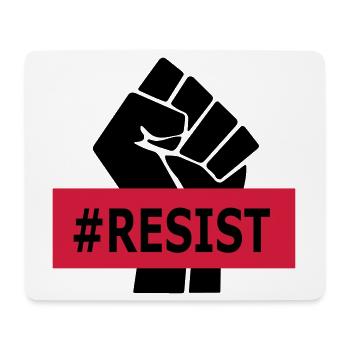 Hashtag Resist - Raised Fist - Black Power - Mouse Pad (horizontal) - white - Front