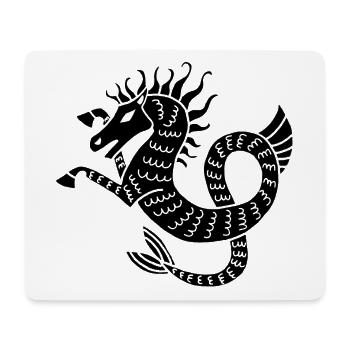 Black sea horse - Mouse Pad (horizontal) - white - Front
