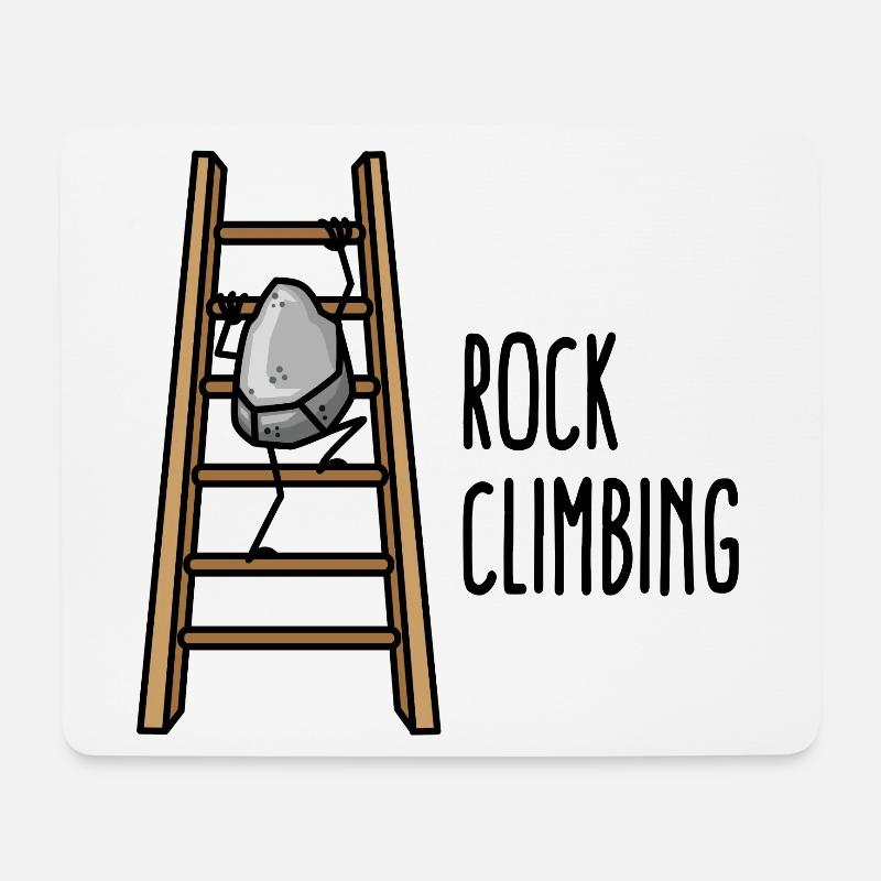 Rock Climbing Funny Climbing Climbing Cartoon - Mouse Pad (horizontal) - white