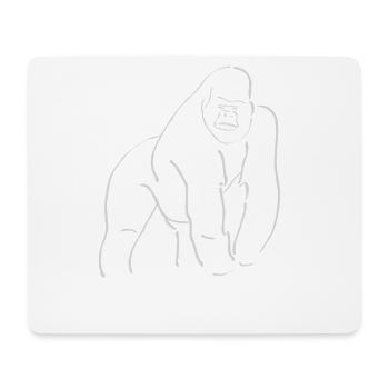 Don d’entrepreneur du chef gorille argenté - Tapis de souris (format paysage) - blanc - Devant