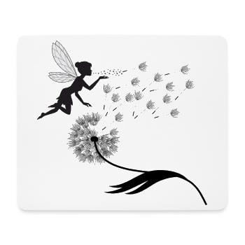 Feenflug-Silhouette mit Staub - Mousepad (Querformat) - Weiß - Vorne