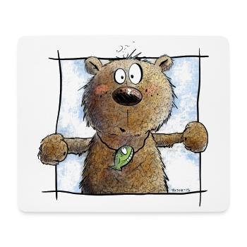 Droll Brown Bear I Wild Animal Comic - Tapis de souris (format paysage) - blanc - Devant