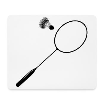 Badminton badminton with badminton racket - Mouse Pad (horizontal) - white - Front
