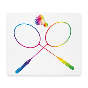 colorful badminton badminton with badminton racket - Mouse Pad (horizontal) - white - Front