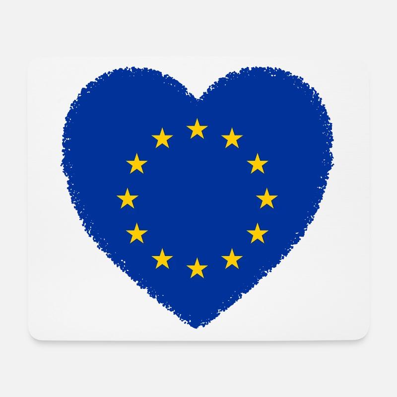 Herz EU Europa Freiheit Frieden Support Liebe - Mousepad (Querformat) - Weiß