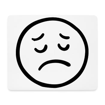 Visage triste avec un regard pensif - Tapis de souris (format paysage) - blanc - Devant