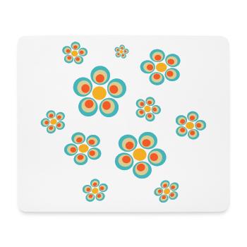 Blume hellblau blaue Blume Blumen blau rot Hippie - Mousepad (Querformat) - Weiß - Vorne