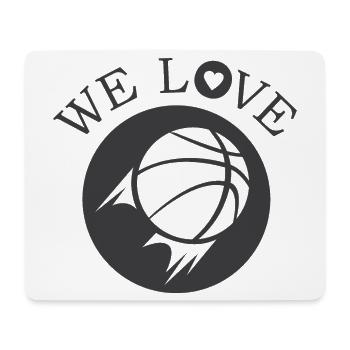 we love basketball streetballFreunde Symbol Logo - Mousepad (Querformat) - Weiß - Vorne